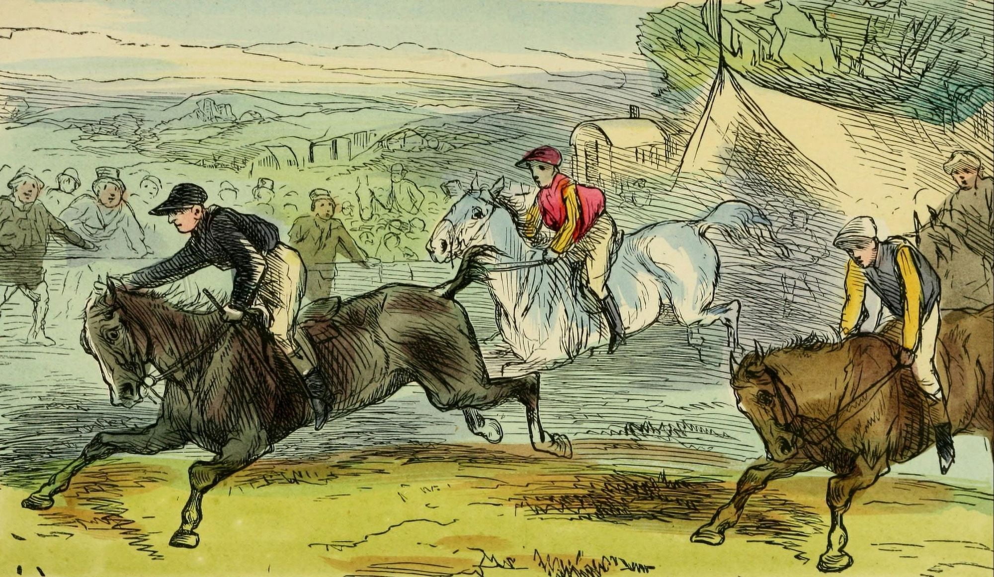 Sporting Sketches 1866 The Best 14-hander in England Canvas Art - G Bowers (18 x 24)
