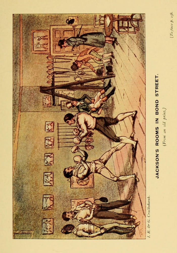 Sporting Stories 1910 Jacksons Rooms in Bond Street (Boxing) Canvas Art - G & IR Cruikshank (24 x 36)