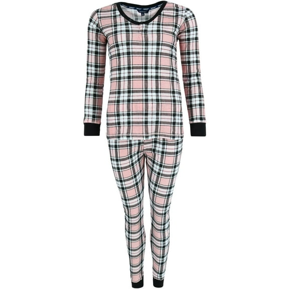 Sportlife Brands LLC  Printed Waffle Weave Thermal Top and Bottom Set (Women)