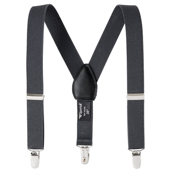 Sportoli Boys' and Girls' Kids Toddlers and Baby Adjustable Elastic Solid Color and Striped Fashion Suspenders for Wedding and Ring Bearer Outfits, Features Leather Crosspatch and Super Quality Clips