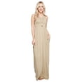 thumbnail image 1 of sportoli maxi dresses for women solid lightweight long racerback sleeveless w/pocket -taupe (medium), 1 of 6