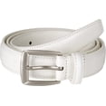 thumbnail image 1 of Sportoli Men s Genuine Leather Classic Stitched Uniform Dress Belt 44 White/Matte Buckle, 1 of 2