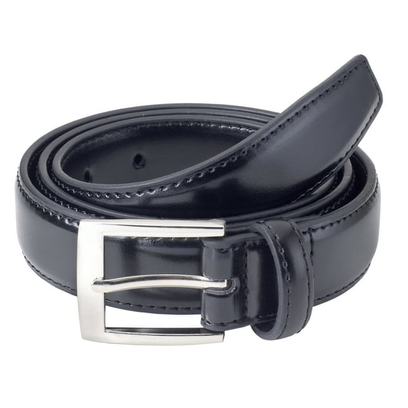Sportoli Mens Belt Classic Stitched Genuine Leather Dress Belts - Black & More Colors