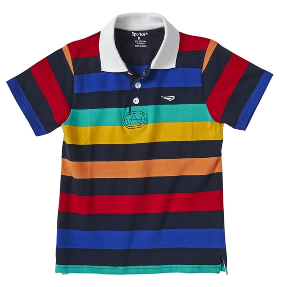 Sportoli Polo Shirts for Boys Short Sleeve Srtiped Cotton Kids Shirt - Multicolor (10)