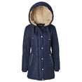 thumbnail image 1 of Sportoli Winter Coats for Women Hooded Quilted Puffer Jacket with Faux Fur Collar - Stormy Night (X-Large), 1 of 9
