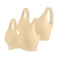 thumbnail image 1 of Sports 2PC Bras For Women Fashion Bra Underwear Bra Everyday Underwear Beige XXXXL, 1 of 5