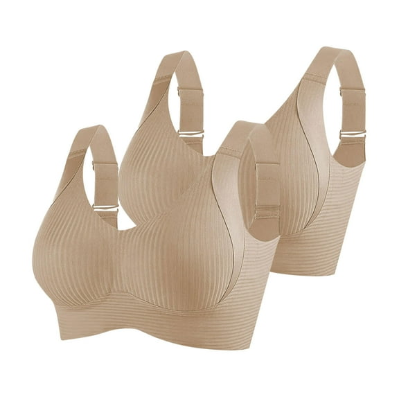 Sports 2PC Bras For Women Fashion Bra Underwear Bra Everyday Underwear Khaki L