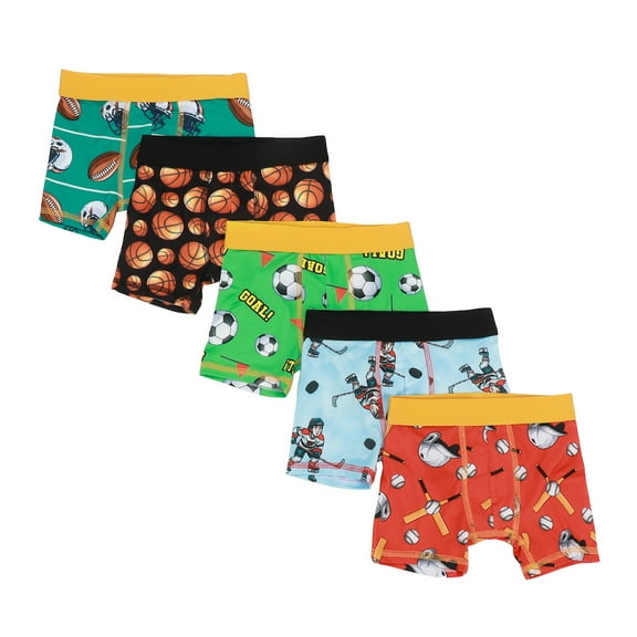 Sports AOP Toddler Boy's 5-Pack Boxer Briefs-5T