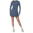 thumbnail image 1 of Sports And Leisure Tight Waist Long Sleeve Flared Skirt Two Piece Set, 1 of 2