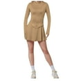 thumbnail image 1 of Sports And Leisure Tight Waist Long Sleeve Flared Skirt Two Piece Set, 1 of 2