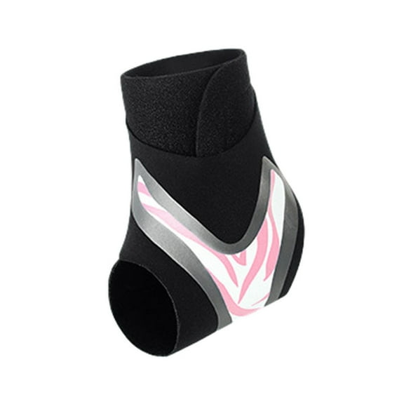 Sports Ankle Brace Breathable Adjustable Wrap High Elasticity Sprain Fixed Compression Pain Relief Ankle Support Brace Joint Protective Gear-Pink,L,Left Foot