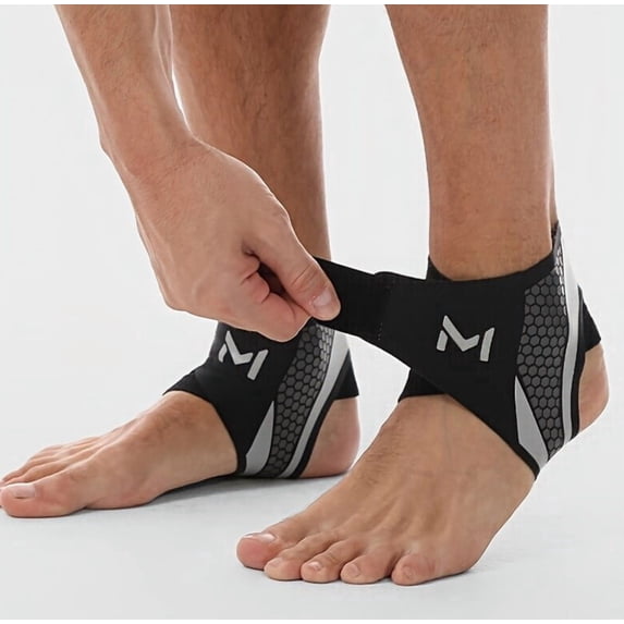 Sports Ankle Brace Support, Adjustable Compression Ankle Stabilizer Sleeve for Sprain, Injury Recovery, Basketball, Running, Fitness, Men & Women