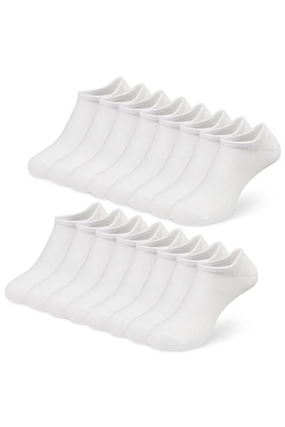 Sports Ankle Socks Mens- 8 Pairs Trainer Athletic Socks with Anti-Slip Silicone Stripes Black White Grey for Men, No Show, Moisture-Wicking Breathable