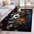 thumbnail image 1 of Sports Area Rug 3x5 FT, Non Slip Entryway Bedside Carpet, Football Basketball Baseball Ball Games Washable Soft Floor Carpet Indoor Mat Non-Shedding Throw Rug for Dorm Kitchen Home Office, 1 of 9