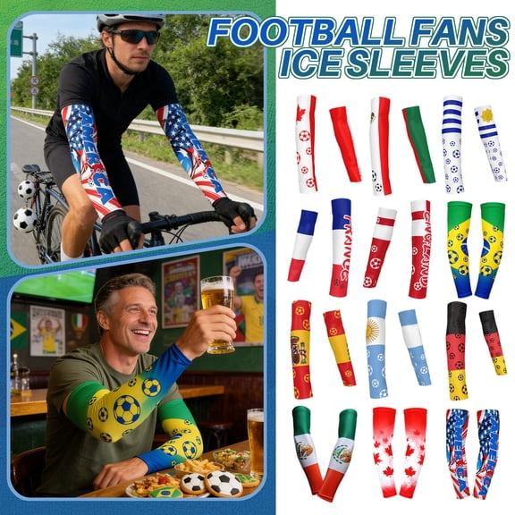Sports Arm Sleeves, Soccer Team Gear, Soccer Arm Sleeves, Sun Protection, 1 Pair Canada Maple Leaf Printed Stretch Uv Protective 14X5 Inch Athletic Arm Covers for Stadium