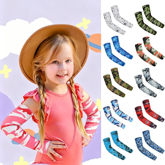 Sports Arm Sleeves for Kids Basketball Baseball Arm Sleeves UV Sun Protection Cooling Arm Cover Sleev