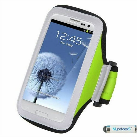 Sports Armband Case Pouch for LG K30, Splendor , Harmony 2, Phoenix Plus, Aristo 2 Plus, Premier Pro, Risio 3, K8 PLUS 2018, Fortune 2, K10 2018 - Green + MND Mini Stylus