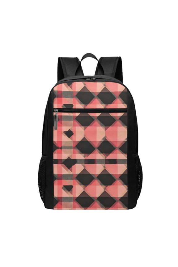 Sports Backpack 17126.5in Adjustable Shoulder Strap Reinforcement With Anti-Contraction And Tensile Properties Coral Buffalo Plaid Check Tartan Scotland_3