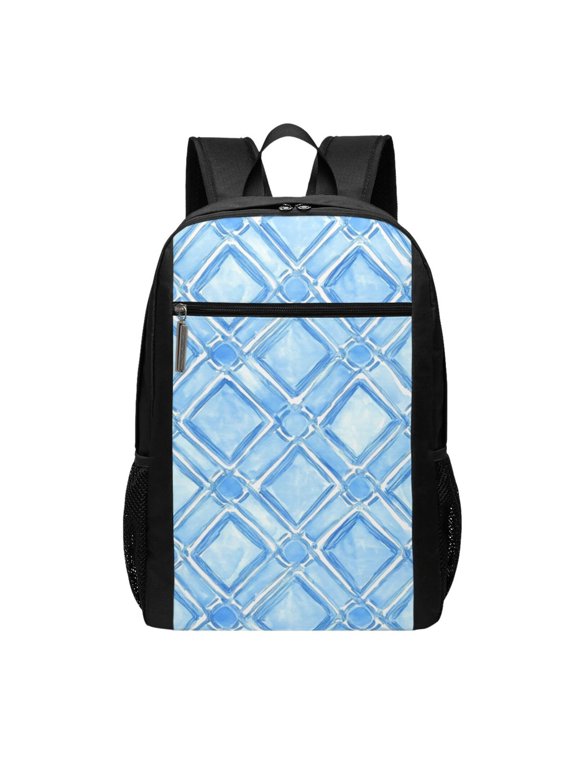 Sports Backpack 17126.5in Adjustable Shoulder Strap Reinforcement With Anti-Contraction And Tensile Properties Lightskyblue Moroccan Trellis Hand-Drawn Sketch_4
