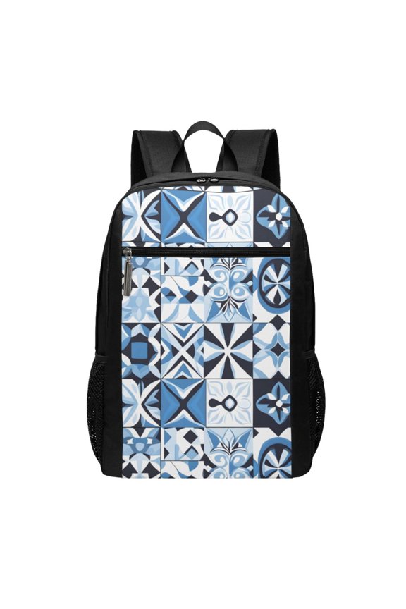 Sports Backpack 17126.5in Adjustable Shoulder Strap Reinforcement With Anti-Contraction And Tensile Properties Aliceblue Geometric Patterns_1