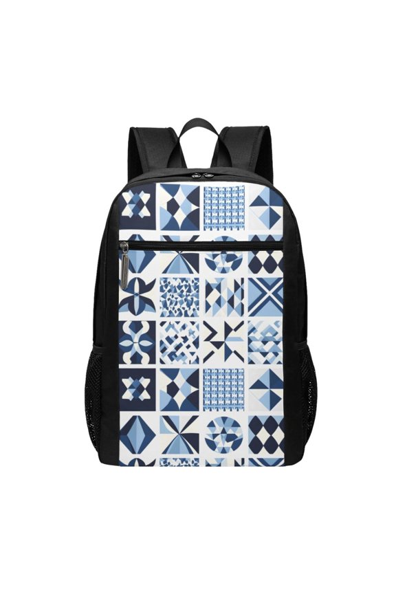 Sports Backpack 17126.5in Adjustable Shoulder Strap Reinforcement With Anti-Contraction And Tensile Properties Aliceblue Geometric Patterns_2