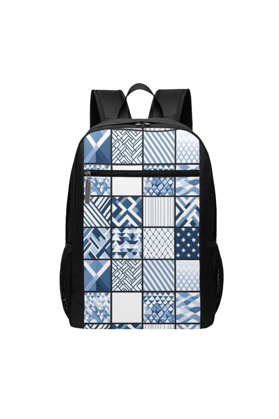 Sports Backpack 17126.5in Adjustable Shoulder Strap Reinforcement With Anti-Contraction And Tensile Properties Aliceblue Geometric Patterns_3