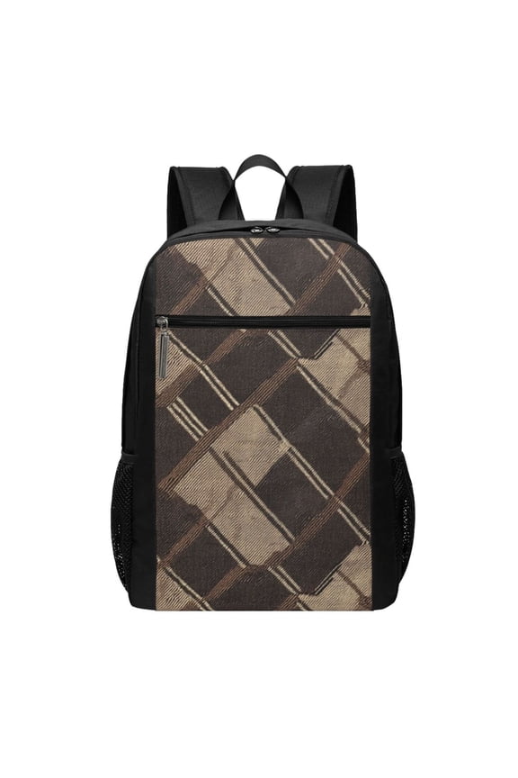 Sports Backpack 17126.5in Adjustable Shoulder Strap Reinforcement With Anti-Contraction And Tensile Properties Argyle Plaid Brown_17043_2