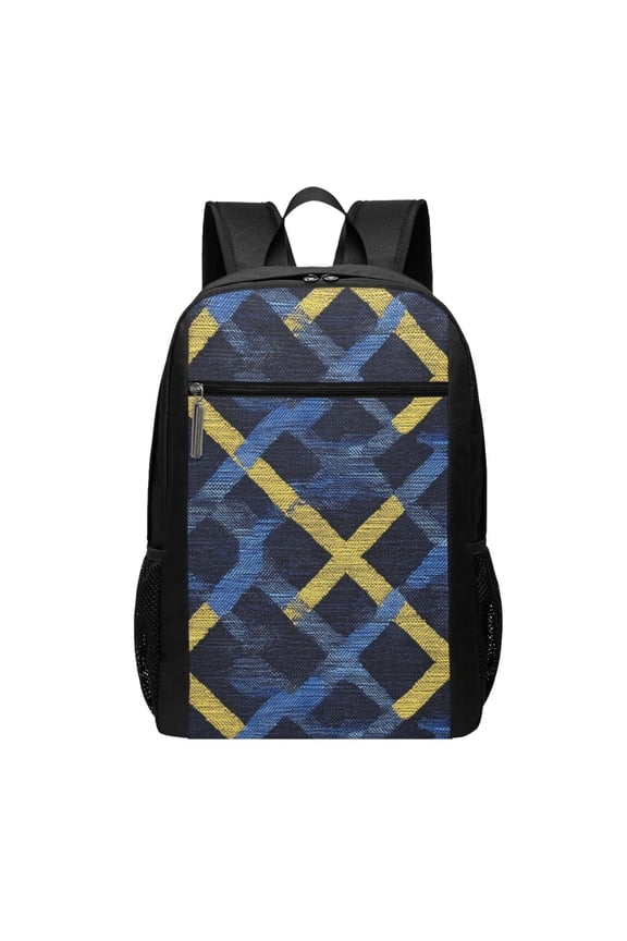 Sports Backpack 17126.5in Adjustable Shoulder Strap Reinforcement With Anti-Contraction And Tensile Properties Argyle Plaid Cornflowerblue_3