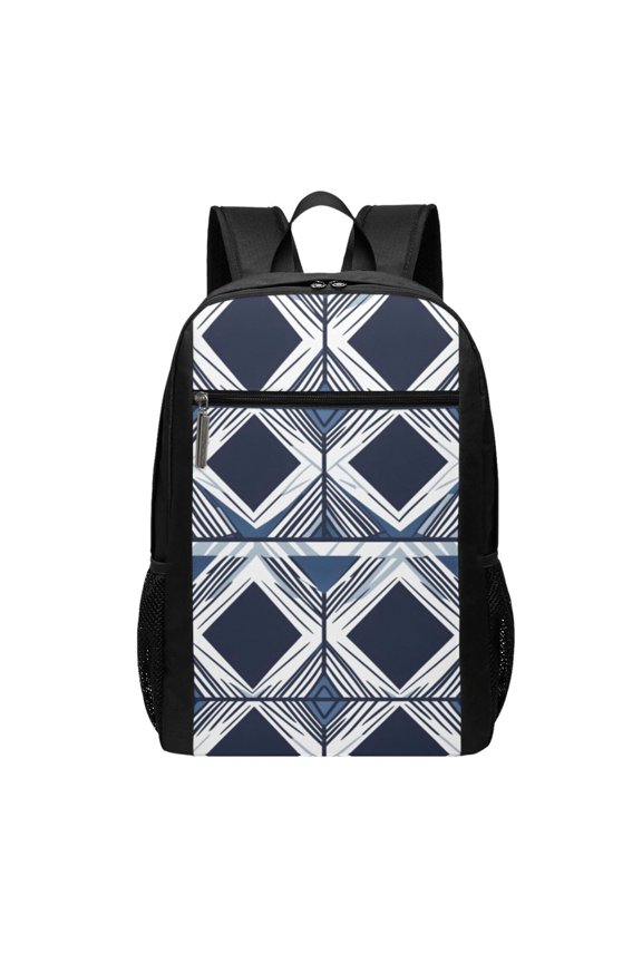 Sports Backpack 17126.5in Adjustable Shoulder Strap Reinforcement With Anti-Contraction And Tensile Properties Navy Geometric Patterns_1