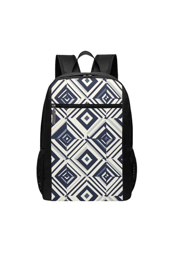 Sports Backpack 17126.5in Adjustable Shoulder Strap Reinforcement With Anti-Contraction And Tensile Properties Navy Geometric Patterns_4