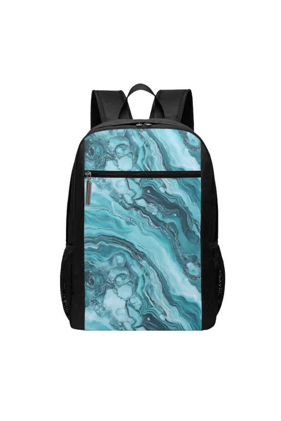 Sports Backpack 17126.5in Adjustable Shoulder Strap Reinforcement With Anti-Contraction And Tensile Properties Teal Marble_1