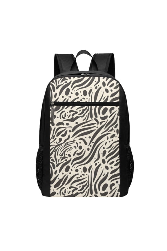 Sports Backpack 17126.5in Adjustable Shoulder Strap Reinforcement With Anti-Contraction And Tensile Properties Zebra Print Style Saddlebrown_1