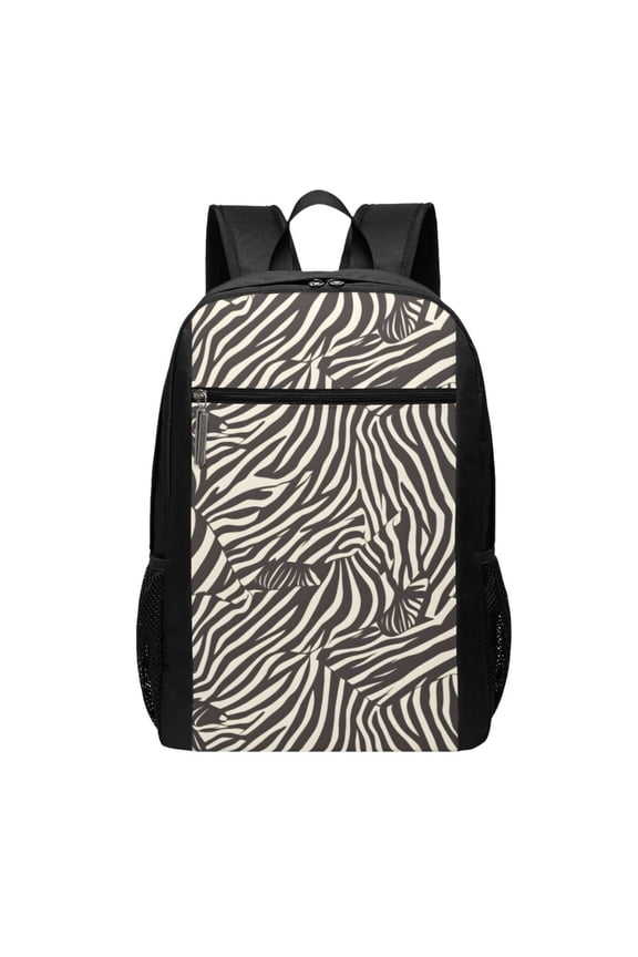 Sports Backpack 17126.5in Adjustable Shoulder Strap Reinforcement With Anti-Contraction And Tensile Properties Zebra Print Style Saddlebrown_4