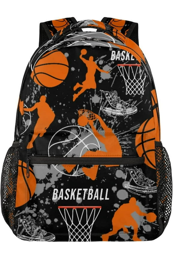Sports Backpack For , 18 Inch Basketball Print Travel Backpack Unisex