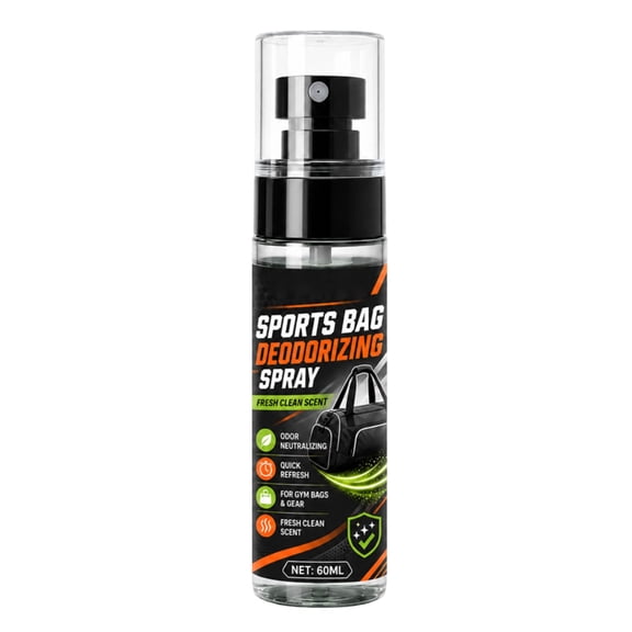 Sports Bag Deodorizing Spray 60ML Odor Neutralizing Formula for Gym Bags Shoes and Gear Quick Refresh Scented Spray
