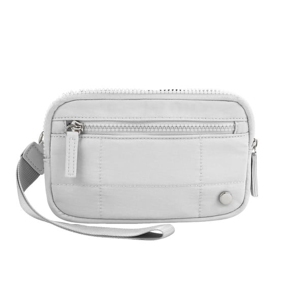 Sports Bag Outdoor Convenience Wallet 2nd Gen Nylon Quilted Zipper Purse with ID Window and Wristlet for Women