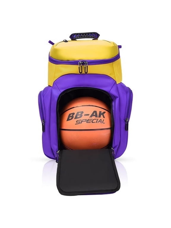 Sports Bag for Basketball, Soccer & More Basketball Backpack with Ball Holder & Shoes Compartment
