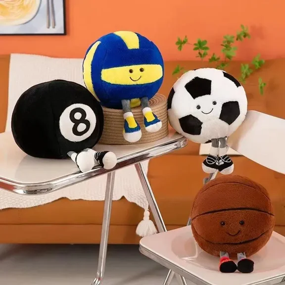 Sports Ball Design Plush Toy, 1 Count Soft Football/ Basketball, Volleyball, Stuffed Plush Toy for Boys and Girls, Soft Adorable Stuffed