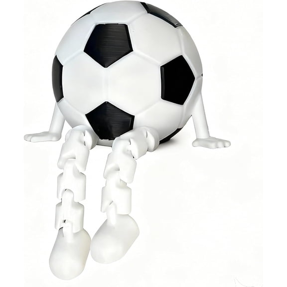 Sports Ball Figurine Collection, Mini Sports Ball Statues with Articulated Legs, Sitting Desktop Shelf Decor for Home Office