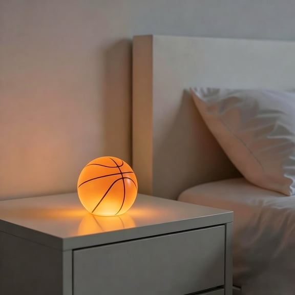 Sports Ball Night Light, Led Night Light, Globe Night Lamp With Soft Warm Glow For Bedroom Tabletop Decor(Orange-2.75")