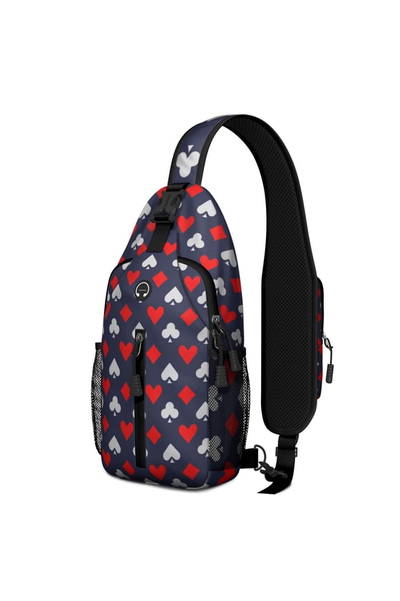 Sports Ball Pattern Sling Bag for Women, Football Soccer Baseball Crossbody Backpack for Men, Lightweight Athlete Daypack