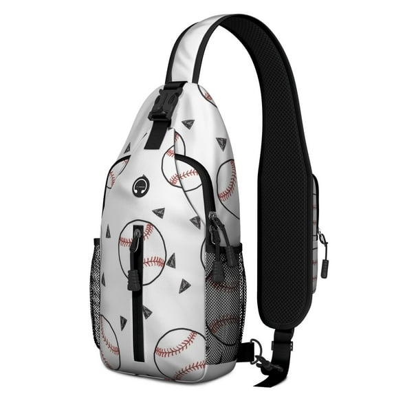 Sports Ball Print Sling Backpack for Men, Women Soccer Baseball Football Crossbody Daypack, Lightweight Athletic Training Bag