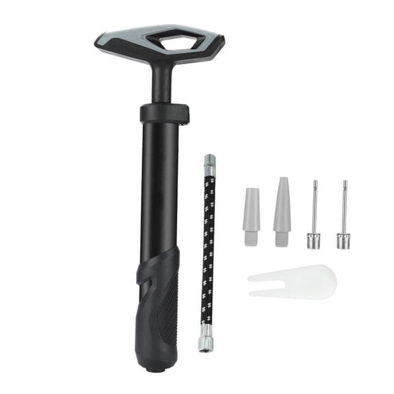 Sports Ball Pumps with Needle, Nozzle, Extension Hoses Push & Pulls Inflator System for Volleyballs, Basketball