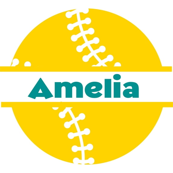 Sports Ball Softball Player Athelete Customized Wall Decal - Custom Vinyl Wall Art - Personalized Name - Baby Girls Boys Kids Bedroom Wall Decal Room Decor Wall Stickers Decoration Size (20x20 inch)
