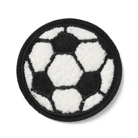 Sports Ball Theme Computerized Towel Fabric Embroidery Iron on Cloth Patches Sewing Craft Decoration Football Pattern 56x3mm