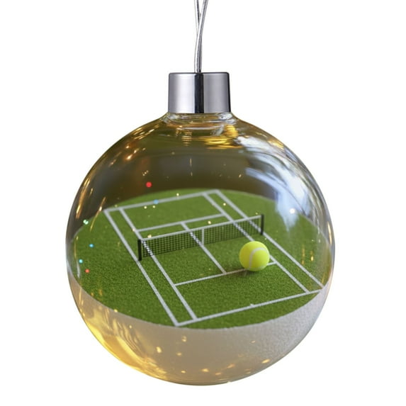 Sports Balls Christmas Ornaments Acrylic Snow Globe Sports Tree Decor Basketball Football Baseball Collectible Holiday Gift for Fans Sports Bar or Home Decor