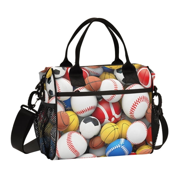 Sports Balls Cooler Bag Lunch Bag Soft Cooler Cooling Tote Insulated Lunch Box for Adult Men Women