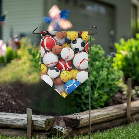 Sports Balls Garden Flag 18" x 12.5" Double Sided Yard Lawn Outdoor Decor Small Yard Flags