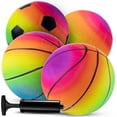 thumbnail image 1 of Sports Balls For Kids & Toddlers - (Pack of 4) 5-inch Sports Balls Set Includes Basketball, Small Soccer Ball, and Playground Balls, Fun Indoors & Outdoor Toys (hand Pump Included), 1 of 15