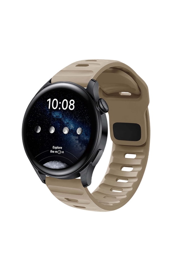 Sports Band Compatible for Samsung Galaxy Watch 4 Classic 46mm Women Men, Soft Silicone TPU Replacement Watch Strap for Samsung Galaxy Watch 4 Classic 46mm Adjustable Loop Band, Khaki